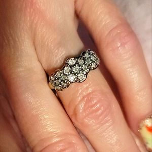 0.11 CTW genuine diamond 14kt gold plated .925 Sterling Silver Ring